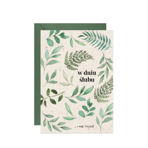 kartka z życzeniami na ślub eukaliptus liście w dniu ślubu