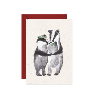 kartka walentynka zakochane borsuki